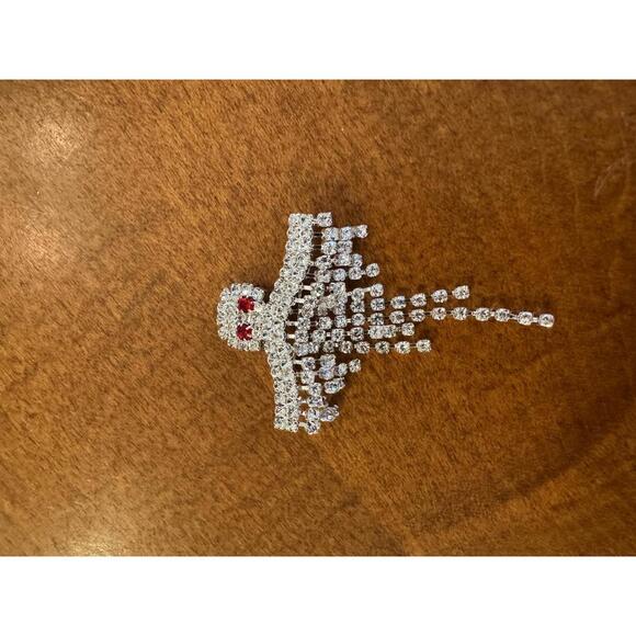 Vintage Rhinestone Ghost Brooch with Red Eyes - Picture 2 of 5